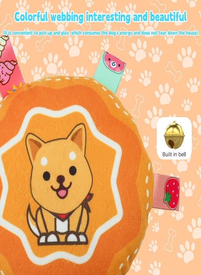 Qpets® Dog Toy 6.3'' Round Rattle Toy, Soft Plush Cartoon Squeaky Throw and Catch Toy for Cats and Dogs, Indoor Outdoor Pet Toy - Image 5
